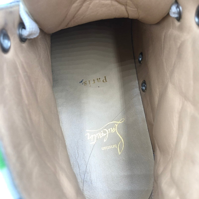 【現状渡し品】【メンズ】 Christian Louboutin クリスチャンルブタン REMIX FLAT PAT HI-CUT SNEAKER スタッズ レザー ハイカット スニーカー 靴 183-251217-ks-20-tei サイズ：41 カラー：マルチカラー 万代Net店