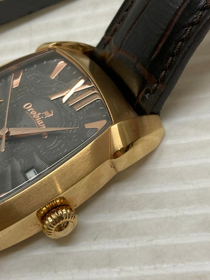 【中古品】【メンズ】 OROBIANCO オロビアンコ OR0079 RETANGORA クォーツ腕時計 197-250714-SS-3-min カラー：ブラウン 万代Net店