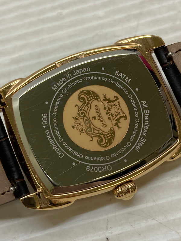 【中古品】【メンズ】 OROBIANCO オロビアンコ OR0079 RETANGORA クォーツ腕時計 197-250714-SS-3-min カラー：ブラウン 万代Net店
