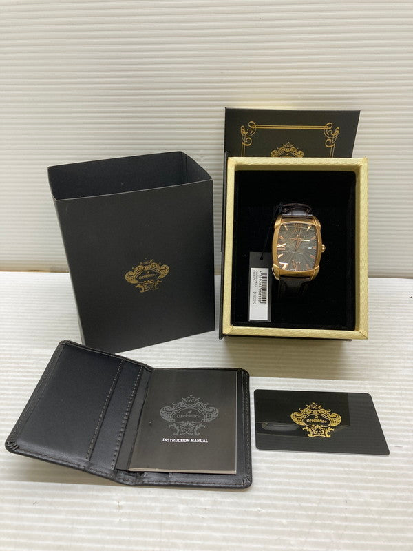 【中古品】【メンズ】 OROBIANCO オロビアンコ OR0079 RETANGORA クォーツ腕時計 197-250714-SS-3-min カラー：ブラウン 万代Net店