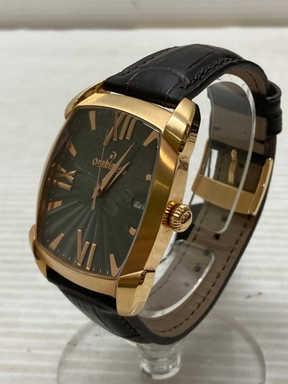 【中古品】【メンズ】 OROBIANCO オロビアンコ OR0079 RETANGORA クォーツ腕時計 197-250714-SS-3-min カラー：ブラウン 万代Net店