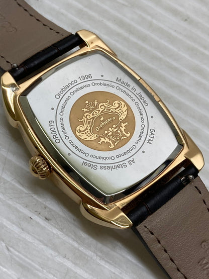 【中古品】【メンズ】 OROBIANCO オロビアンコ OR0079 RETANGORA クォーツ腕時計 197-250714-SS-3-min カラー：ブラウン 万代Net店