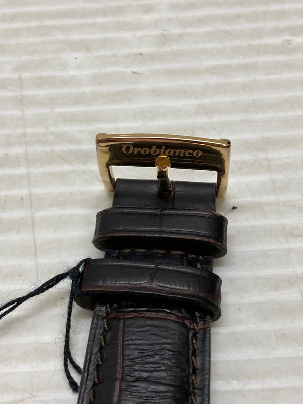 【中古品】【メンズ】 OROBIANCO オロビアンコ OR0079 RETANGORA クォーツ腕時計 197-250714-SS-3-min カラー：ブラウン 万代Net店