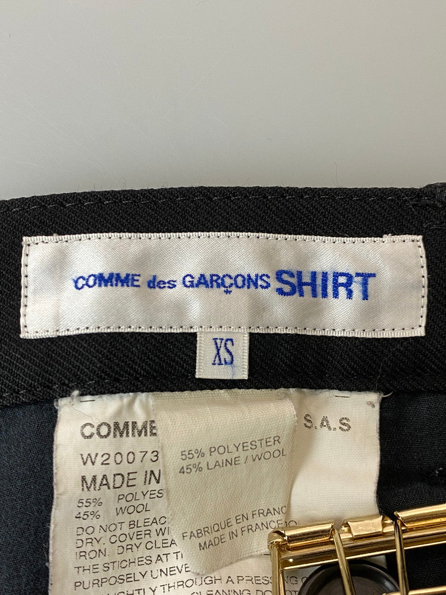 【現状渡し品】【メンズ】 COMME DES GARCONS SHIRT コムデギャルソンシャツ W20073 WOOL PANTS ウール スラックス パンツ ボトムス 151-251007-kk-27-min サイズ：XS カラー：ブラック 万代Net店