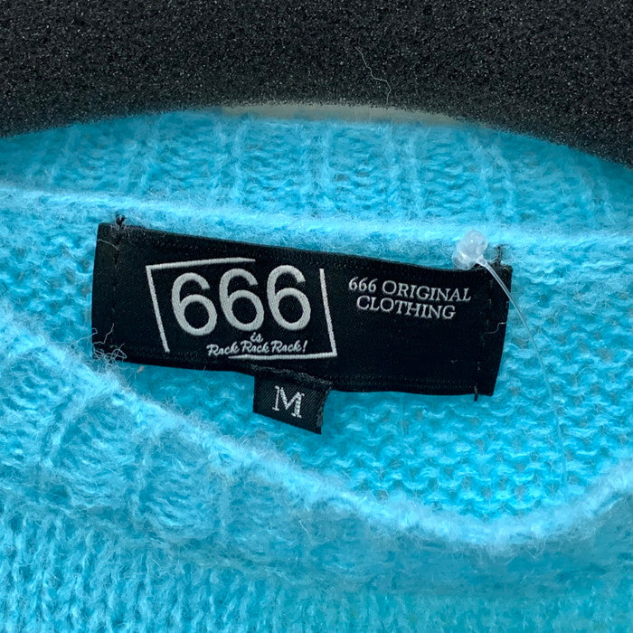 【中古品】【メンズ】 666 ORIGINAL CLOTHING モヘア混バイカラーニットセーター ブランド 古着 146-250224-gm-15-fuz サイズ：M カラー：ブルー レッド 万代Net店