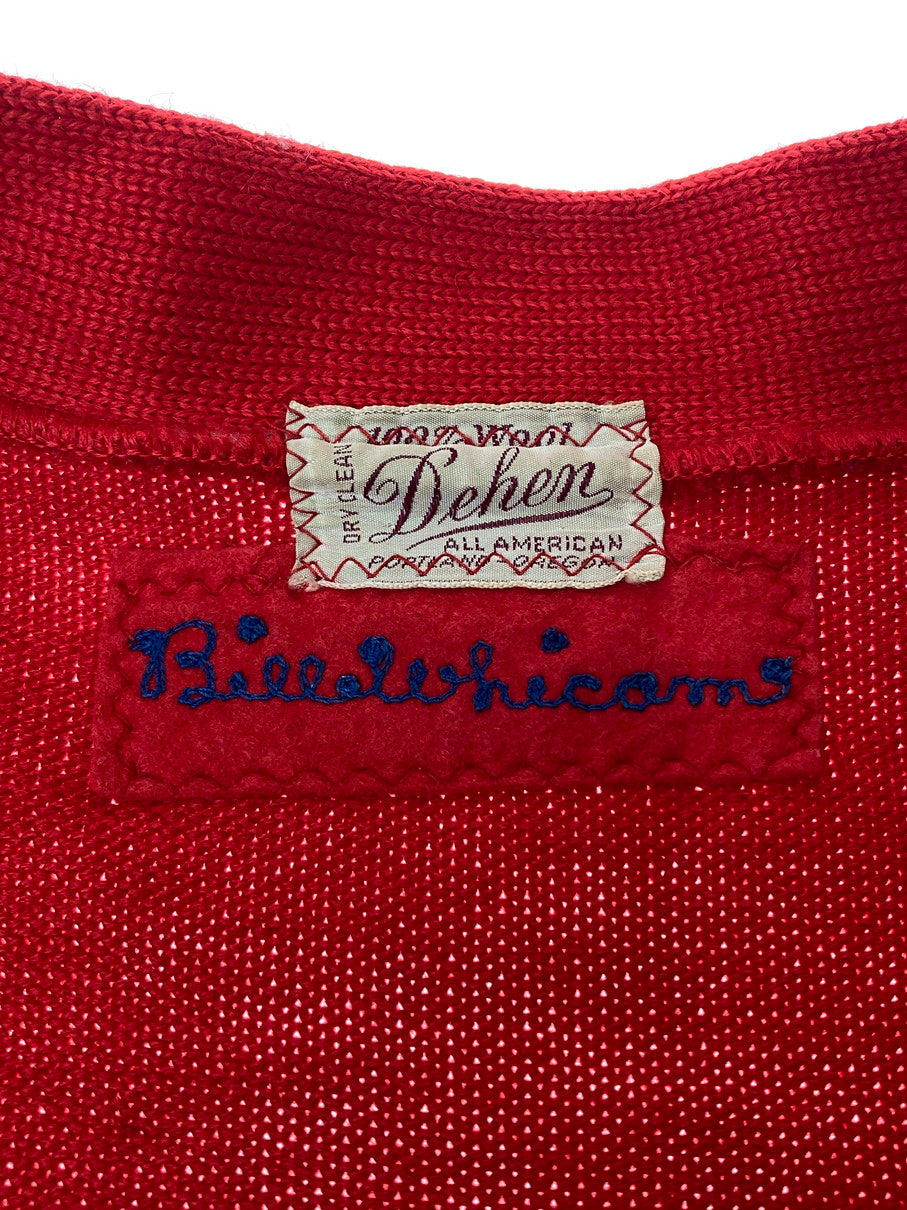 【中古品】【メンズ】 DEHEN ディーエン 50'S CARDIGAN カーディガン ヴィンテージ 146-250928-AS-24-min サイズ：下記参照 カラー：レッド 万代Net店