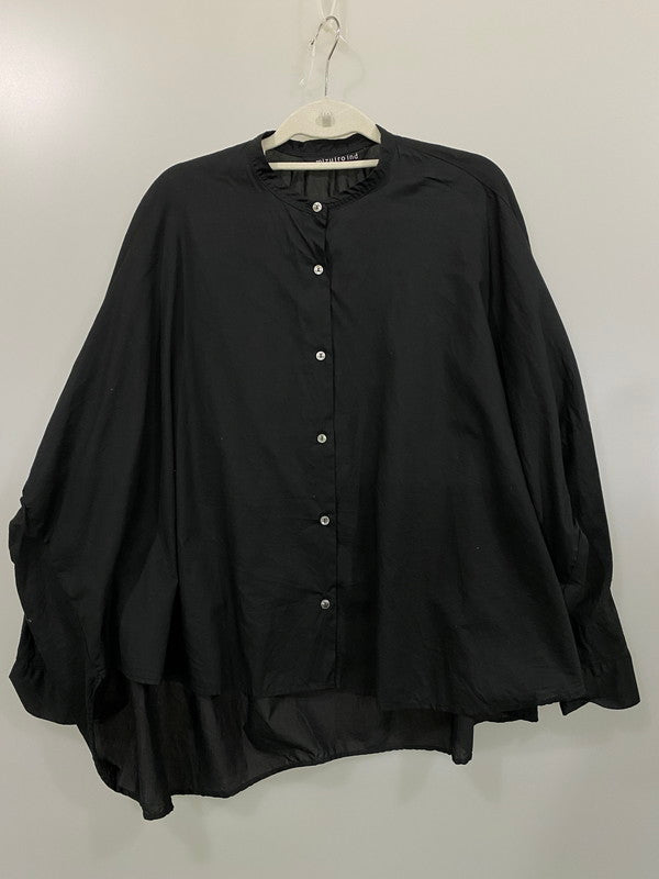 【中古品】【レディース】  MIZUIROIND BACK GATHERED WIDE SHIRT ミズイロインド バックギャザー ワイドシャツ 長袖シャツ トップス 170-240808-yn-08-min カラー：ブラック 万代Net店