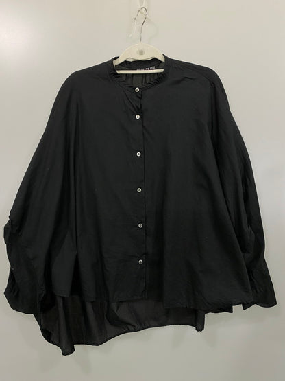 【中古品】【レディース】  MIZUIROIND BACK GATHERED WIDE SHIRT ミズイロインド バックギャザー ワイドシャツ 長袖シャツ トップス 170-240808-yn-08-min カラー：ブラック 万代Net店