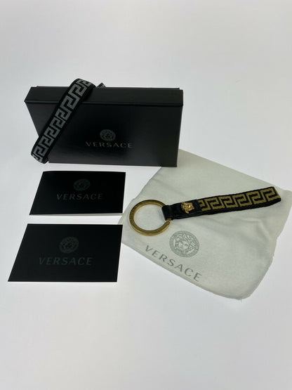 【中古品】【メンズ/レディース】 VERSACE ヴェルサーチ キーホルダー キーリング アクセサリー メデューサ 182-231007-ab-09-min カラー：ブラック/ゴールド 万代Net店