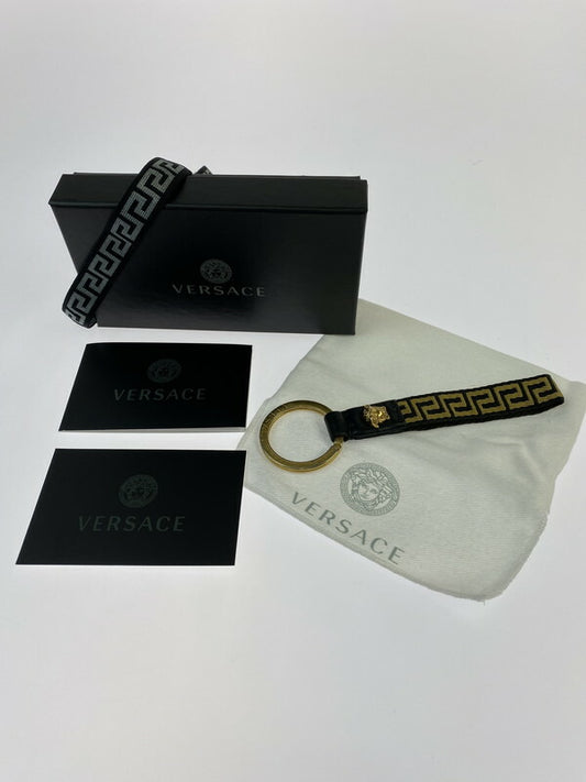 【中古品】【メンズ/レディース】 VERSACE ヴェルサーチ キーホルダー キーリング アクセサリー メデューサ 182-231007-ab-09-min カラー：ブラック/ゴールド 万代Net店