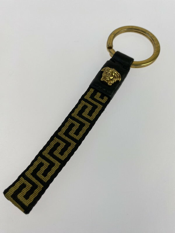 【中古品】【メンズ/レディース】 VERSACE ヴェルサーチ キーホルダー キーリング アクセサリー メデューサ 182-231007-ab-09-min カラー：ブラック/ゴールド 万代Net店