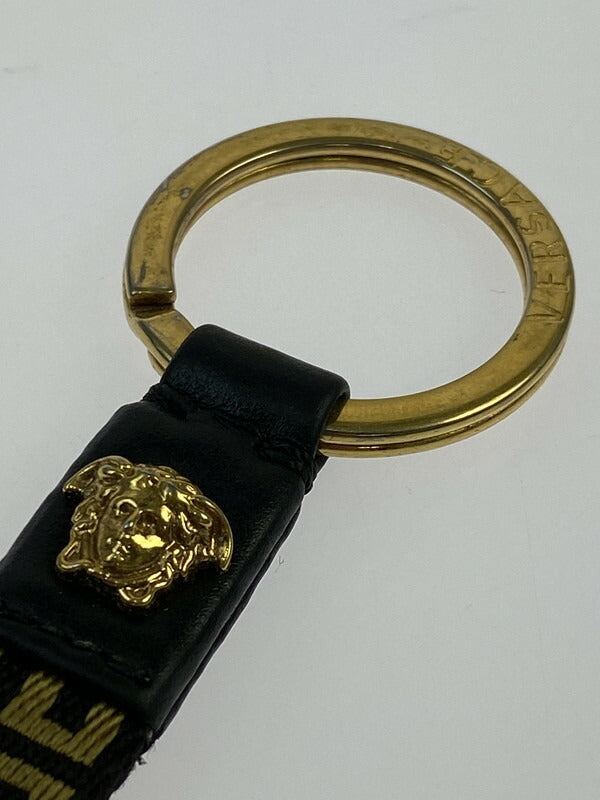 【中古品】【メンズ/レディース】 VERSACE ヴェルサーチ キーホルダー キーリング アクセサリー メデューサ 182-231007-ab-09-min カラー：ブラック/ゴールド 万代Net店