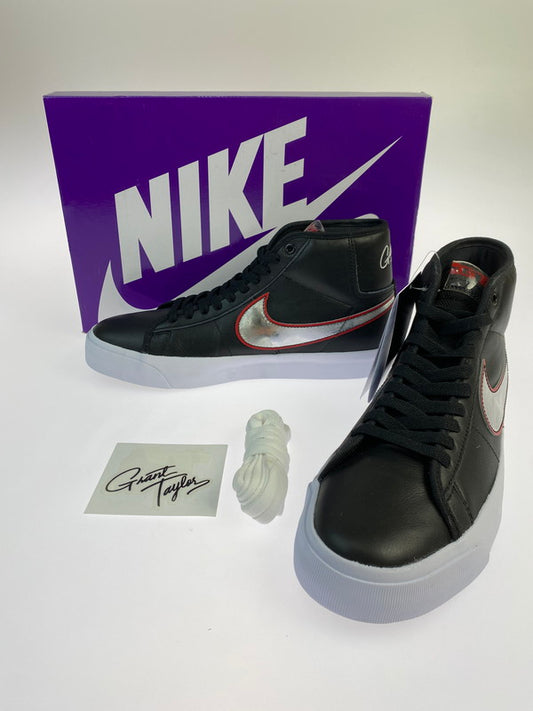 【中古美品】【メンズ】 NIKE SB ナイキエスビー GRANT TAYLOR グランド・テイラー BLAZER MID PRO GTFN4182-001 ブレーザー ミッド スニーカー 160-250424-jt-13-min サイズ：US 9 27.0cm カラー：BLACK/METALLIC 万代Net店