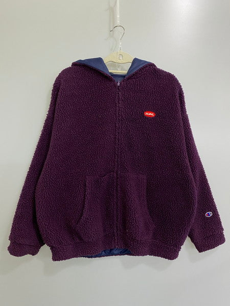 【中古品】【レディース】 X-girl エックスガール CHAMPION REVERSIBLE FULL ZIP HOODIE CWSQ610 チャンピオン リバーシブル フルジップ フーディー ボアジャケット アウター 169-241121-yn-04-min サイズ：S カラー：パープル/ネイビー 万代Net店