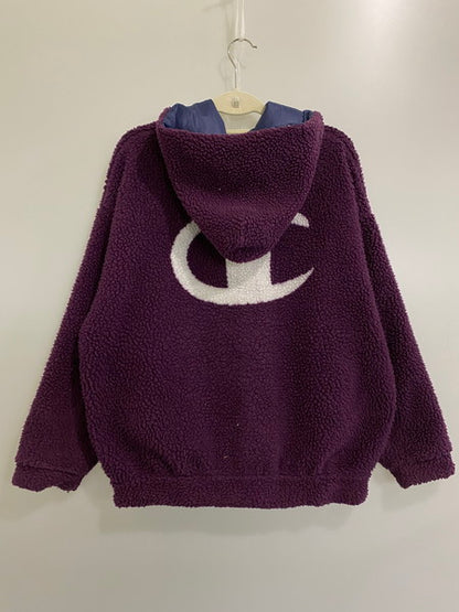 【中古品】【レディース】 X-girl エックスガール CHAMPION REVERSIBLE FULL ZIP HOODIE CWSQ610 チャンピオン リバーシブル フルジップ フーディー ボアジャケット アウター 169-241121-yn-04-min サイズ：S カラー：パープル/ネイビー 万代Net店