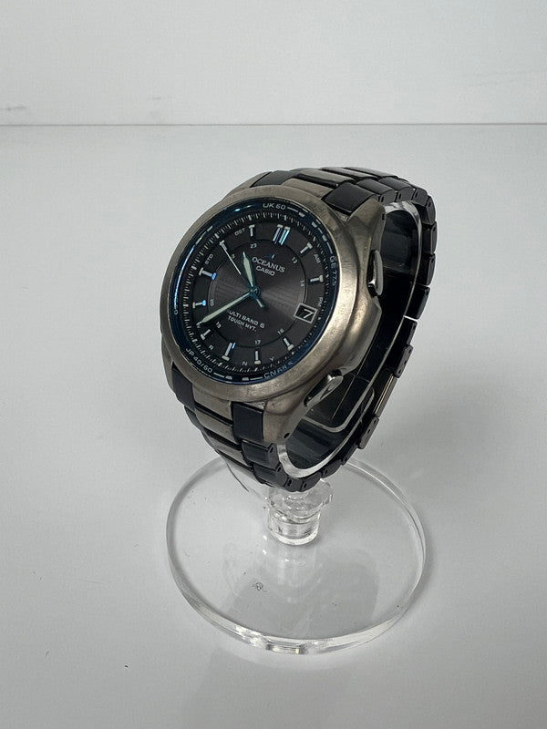 【現状渡し品】【メンズ】 CASIO カシオ OCEANUS CLASSIC LINE OCW-T100 オシアナス クラシックライン 電波ソーラー 腕時計 197-260612-kk-07-hon カラー：シルバー 万代Net店