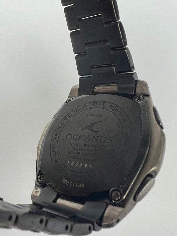【現状渡し品】【メンズ】 CASIO カシオ OCEANUS CLASSIC LINE OCW-T100 オシアナス クラシックライン 電波ソーラー 腕時計 197-260612-kk-07-hon カラー：シルバー 万代Net店
