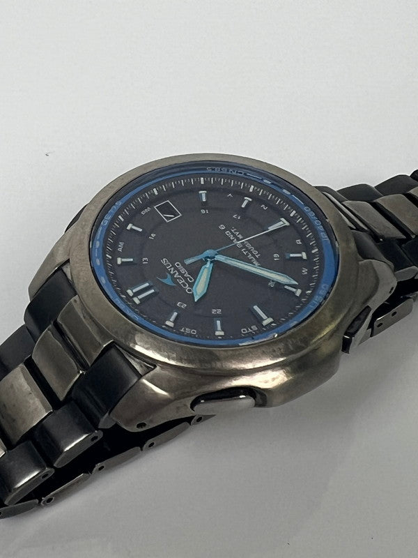 【現状渡し品】【メンズ】 CASIO カシオ OCEANUS CLASSIC LINE OCW-T100 オシアナス クラシックライン 電波ソーラー 腕時計 197-260612-kk-07-hon カラー：シルバー 万代Net店