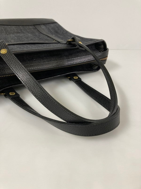 【LIFTる。景品】【中古美品】【メンズ】BEAD-YA TALONジッパー セルビッチデニム切替 本革サドルレザー極厚リベット トートバッグ カバン 鞄 188-240218-ab-01-min 万代Net店