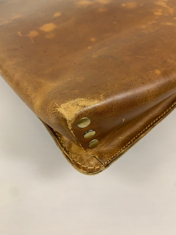【現状渡し品】【メンズ】 ノーブランド 2WAYレザーブリーフケース 鞄 バッグ 188-250111-AS-1-min カラー：ブラウン 万代Net店