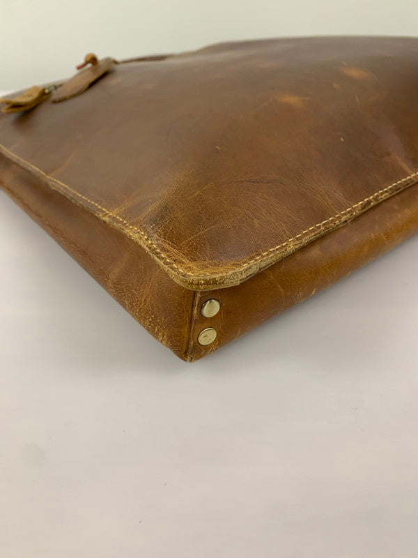 【現状渡し品】【メンズ】 ノーブランド 2WAYレザーブリーフケース 鞄 バッグ 188-250111-AS-1-min カラー：ブラウン 万代Net店