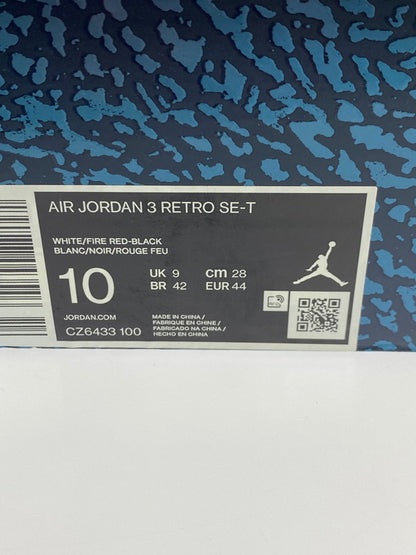 【中古品】【メンズ】 NIKE ナイキ CZ6433-100 AIR JORDAN 3 RETRO SE-T 靴 シューズ スニーカー SNEAKERS 160-250427-ks-64-min サイズ：28cm カラー：WHITE/FIRE RED-BLACK 万代Net店