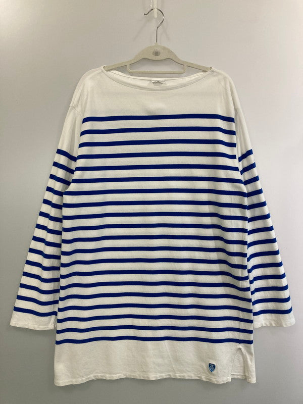 【中古品】【レディース】 ORCIVAL オーシバル FR-22 ラッセルフレンチセーラーTシャツ トップス 170-241122-yn-06-min カラー：ブルー/ホワイト 万代Net店