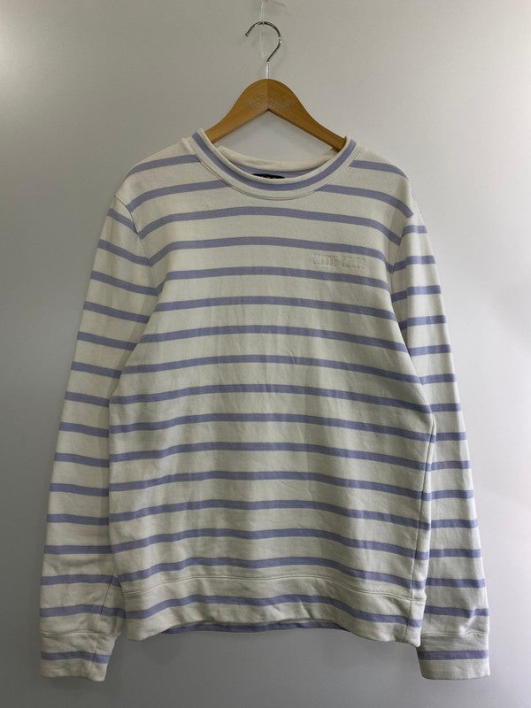 【中古品】【メンズ】 A.P.C. アーペーセー STRIPSE SWEATSHIRT ストライプ スウェットシャツ トレーナー 141-240210-yn-32-min サイズ：L カラー：ホワイト/パープル 万代Net店