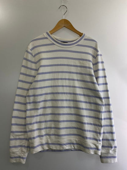 【中古品】【メンズ】 A.P.C. アーペーセー STRIPSE SWEATSHIRT ストライプ スウェットシャツ トレーナー 141-240210-yn-32-min サイズ：L カラー：ホワイト/パープル 万代Net店