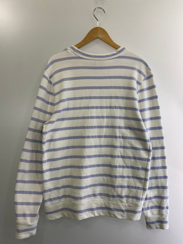 【中古品】【メンズ】 A.P.C. アーペーセー STRIPSE SWEATSHIRT ストライプ スウェットシャツ トレーナー 141-240210-min サイズ：L カラー：ホワイト/パープル 万代Net店