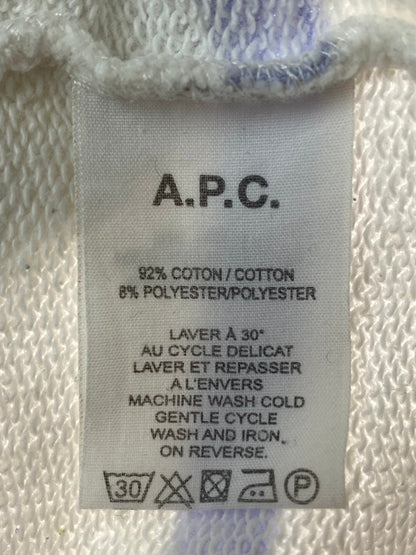 【中古品】【メンズ】 A.P.C. アーペーセー STRIPSE SWEATSHIRT ストライプ スウェットシャツ トレーナー 141-240210-yn-32-min サイズ：L カラー：ホワイト/パープル 万代Net店