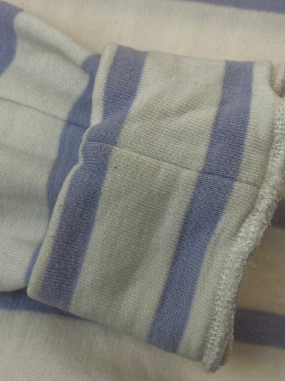 【中古品】【メンズ】 A.P.C. アーペーセー STRIPSE SWEATSHIRT ストライプ スウェットシャツ トレーナー 141-240210-yn-32-min サイズ：L カラー：ホワイト/パープル 万代Net店