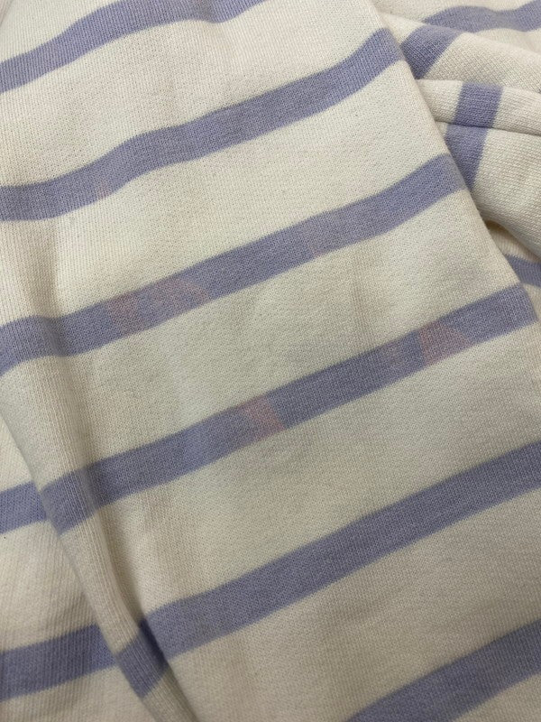 【中古品】【メンズ】 A.P.C. アーペーセー STRIPSE SWEATSHIRT ストライプ スウェットシャツ トレーナー 141-240210-yn-32-min サイズ：L カラー：ホワイト/パープル 万代Net店