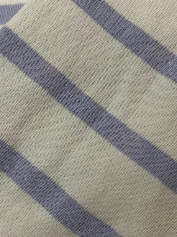 【中古品】【メンズ】 A.P.C. アーペーセー STRIPSE SWEATSHIRT ストライプ スウェットシャツ トレーナー 141-240210-yn-32-min サイズ：L カラー：ホワイト/パープル 万代Net店