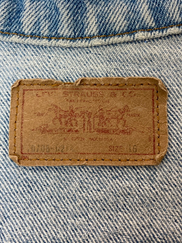 【中古品】【レディース】 Levi's リーバイス DENIM TRUCKER JACKET 70706 80S 869刻印 デニム トラッカージャケット 80年代 レディース アウター Gジャン 169-250804-em-28-min サイズ：16 カラー：インディゴブルー 万代Net店