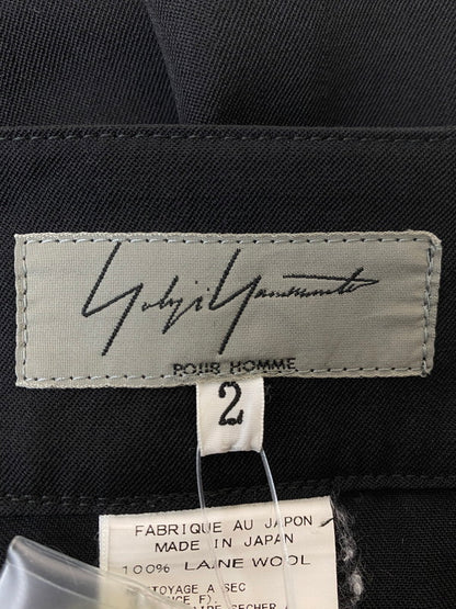 【中古品】【メンズ】 Yohji Yamamoto ヨウジヤマモト YOHJI YAMAMOTO POUR HOMME  ウールギャバジンキルトスカート 151-240617-cn-1-min サイズ：2 カラー：ブラック 万代Net店