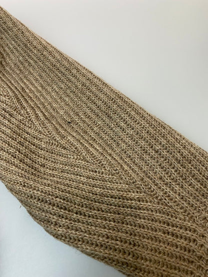 【現状渡し品】【メンズ】 JAPAN VINTAGE タイガ 地球印 日本製 身頃切替ニットカーディガン 146-251220-zi-06-min サイズ：不明 カラー：ライトブラウン/オリーブグリーン系 万代Net店