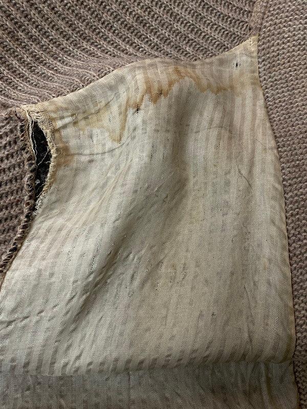 【現状渡し品】【メンズ】 JAPAN VINTAGE タイガ 地球印 日本製 身頃切替ニットカーディガン 146-251220-zi-06-min サイズ：不明 カラー：ライトブラウン/オリーブグリーン系 万代Net店