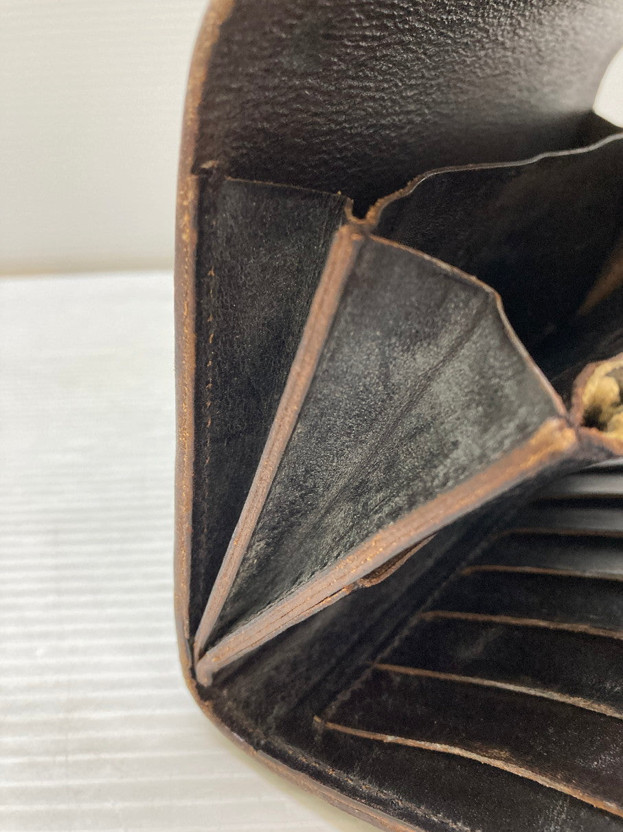 【現状渡し品】【メンズ】 AMIACALVA アミアカルヴァ ブライドルレザー ロングウォレット 長財布 本体のみ 200-250625-cn-9-min カラー：ダークブラウン 万代Net店