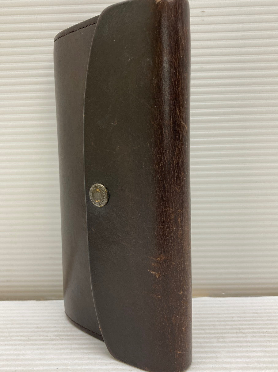 【現状渡し品】【メンズ】 AMIACALVA アミアカルヴァ ブライドルレザー ロングウォレット 長財布 本体のみ 200-250625-cn-9-min カラー：ダークブラウン 万代Net店