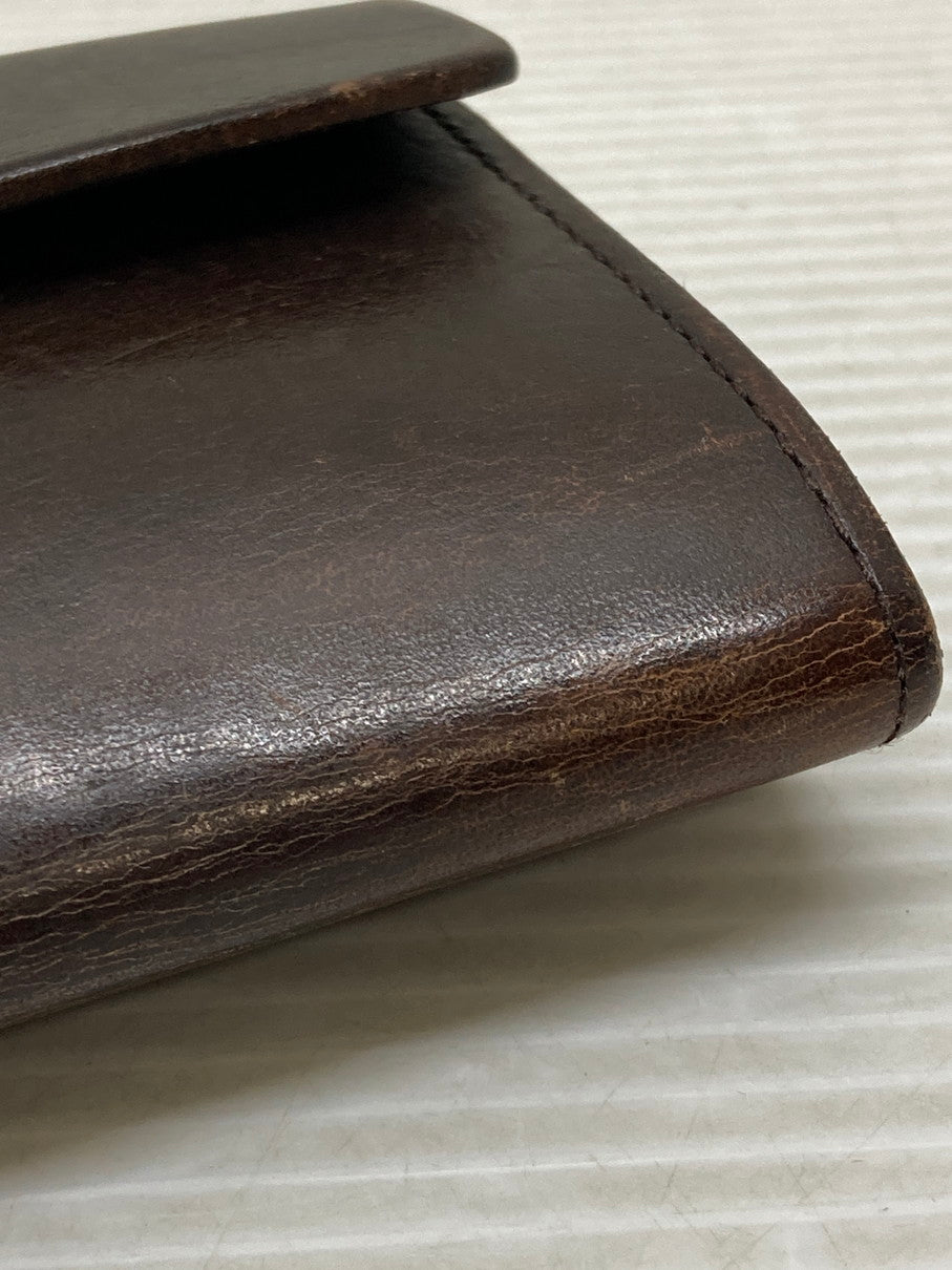 【現状渡し品】【メンズ】 AMIACALVA アミアカルヴァ ブライドルレザー ロングウォレット 長財布 本体のみ 200-250625-cn-9-min カラー：ダークブラウン 万代Net店