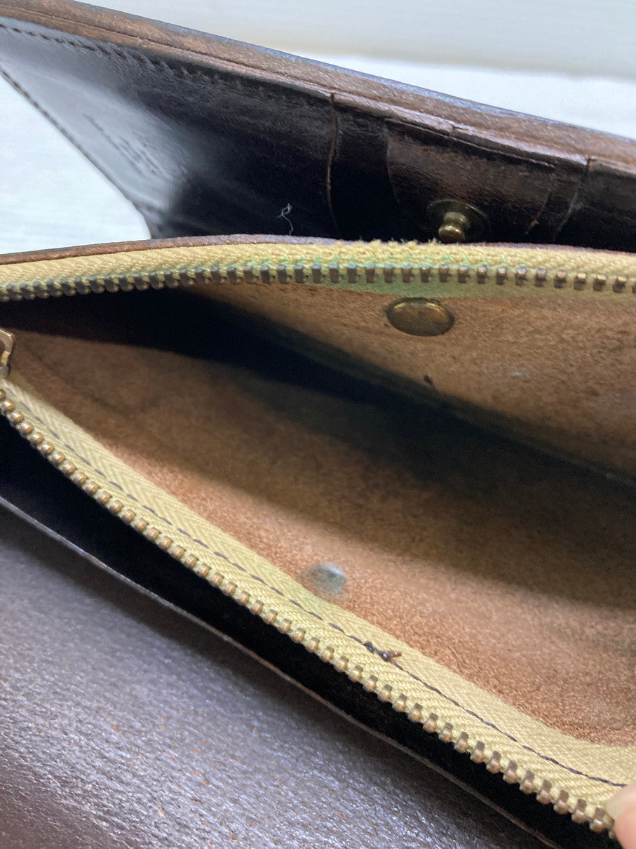 【現状渡し品】【メンズ】 AMIACALVA アミアカルヴァ ブライドルレザー ロングウォレット 長財布 本体のみ 200-250625-cn-9-min カラー：ダークブラウン 万代Net店