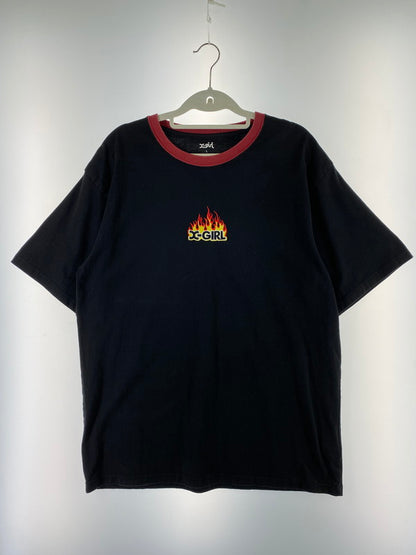 【中古品】【レディース】 X-girl エックスガール 105203011005 ICE FIRE RINGER S S TEE 半袖Tシャツ トップス 170-240814-ks-07-min サイズ：L カラー：ブラック 万代Net店