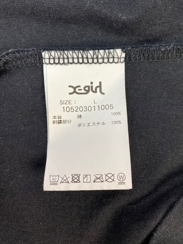 【中古品】【レディース】 X-girl エックスガール 105203011005 ICE FIRE RINGER S S TEE 半袖Tシャツ トップス 170-240814-ks-07-min サイズ：L カラー：ブラック 万代Net店