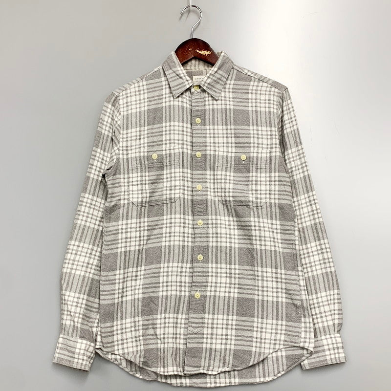 【中古品】【メンズ】 J.CREW ジェイクルー FLANNEL SHIRT フランネル シャツ 長袖 ネルシャツ トップス 146-240714-as-11-izu サイズ：XS カラー：グレー系 万代Net店