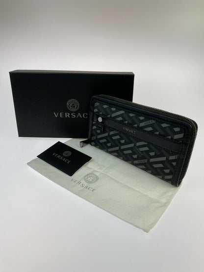 【中古品】【メンズ】 VERSACE ヴェルサーチ ラ グレカ シグネチャー ラウンドファスナー 181-231101-me-23-min カラー：ブラック 万代Net店