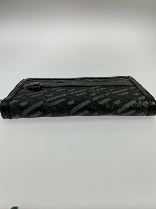 【中古品】【メンズ】 VERSACE ヴェルサーチ ラ グレカ シグネチャー ラウンドファスナー 181-231101-me-23-min カラー：ブラック 万代Net店