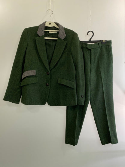 【中古品】【レディース】 Paul Smith ポール・スミス 220-5.CJK 220-5.CPR.PS WOOL TAILORED JACKET WOOL TAPERED PANTS SET UP セットアップ 170-241122-ks-01-min サイズ：38 カラー：グリーン 万代Net店