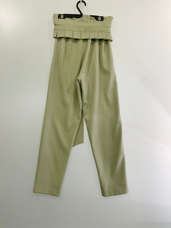 【中古品】【レディース】  EIMY ISTOIRE エイミーイストワール リボンベルト付きタックパンツ PANTS  171-240725-ks-16-min サイズ：S カラー：くすみグリーン 万代Net店