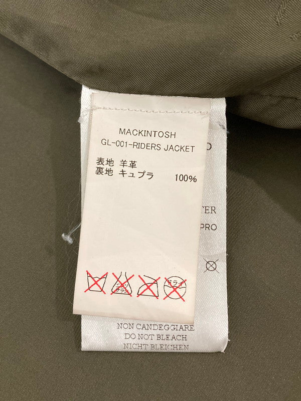 【中古品】【メンズ】 MACKINTOSH マッキントッシュ GL-001-RIDERS JACKET ラムレザーダブルライダー アウター 141-240115-ab-21-min サイズ：36 カラー：カーキ 万代Net店